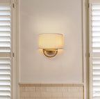 Industrial 2-Lights Wall Light Lamps with Linen Fabric