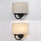 Industrial 2-Lights Wall Light Lamps with Linen Fabric