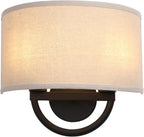 Industrial 2-Lights Wall Light Lamps with Linen Fabric