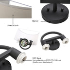 Industrial 2-Lights Wall Light Lamps with Linen Fabric
