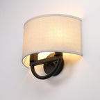 Industrial 2-Lights Wall Light Lamps with Linen Fabric