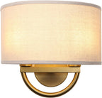 Industrial 2-Lights Wall Light Lamps with Linen Fabric