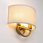 Industrial 2-Lights Wall Light Lamps with Linen Fabric