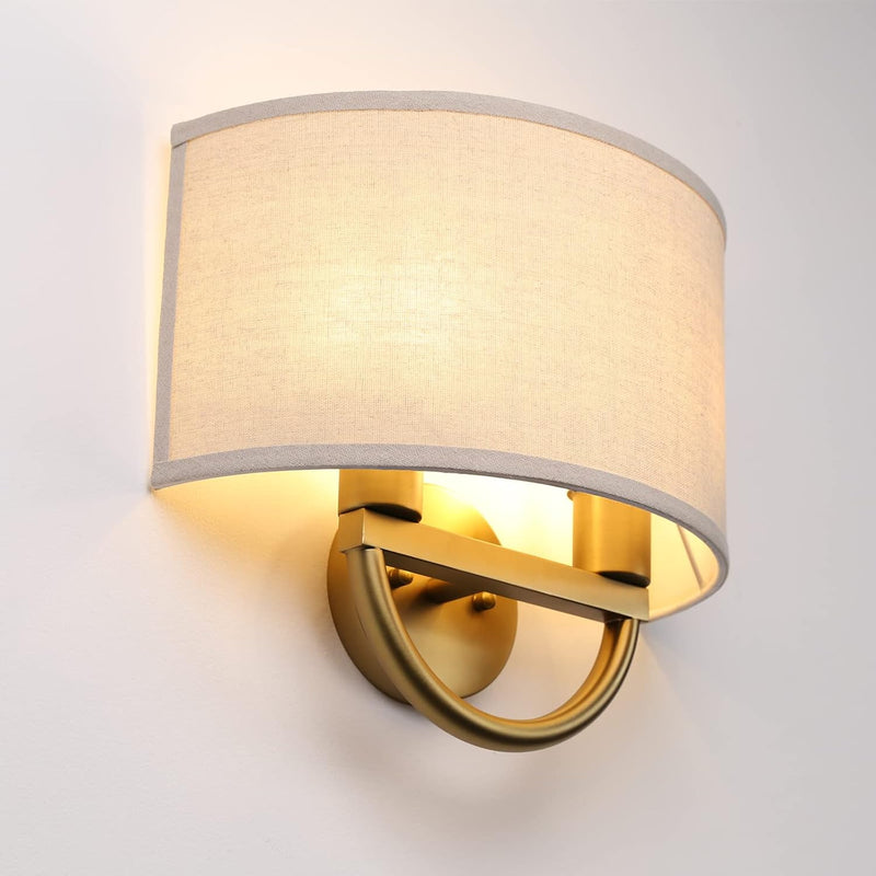 Industrial 2-Lights Wall Light Lamps with Linen Fabric