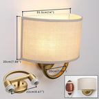 Industrial 2-Lights Wall Light Lamps with Linen Fabric