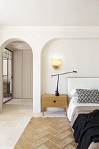 Industrial 2-Lights Wall Light Lamps with Linen Fabric