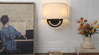 Industrial 2-Lights Wall Light Lamps with Linen Fabric