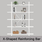 Industrial 4 Tier Bookshelf Modern Metal and Wood