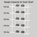 Industrial 4 Tier Bookshelf Modern Metal and Wood