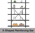 Industrial 4 Tier Bookshelf Modern Metal and Wood