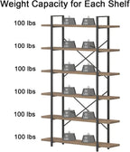 Industrial 4 Tier Bookshelf Modern Metal and Wood