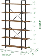 Industrial 4 Tier Bookshelf Modern Metal and Wood
