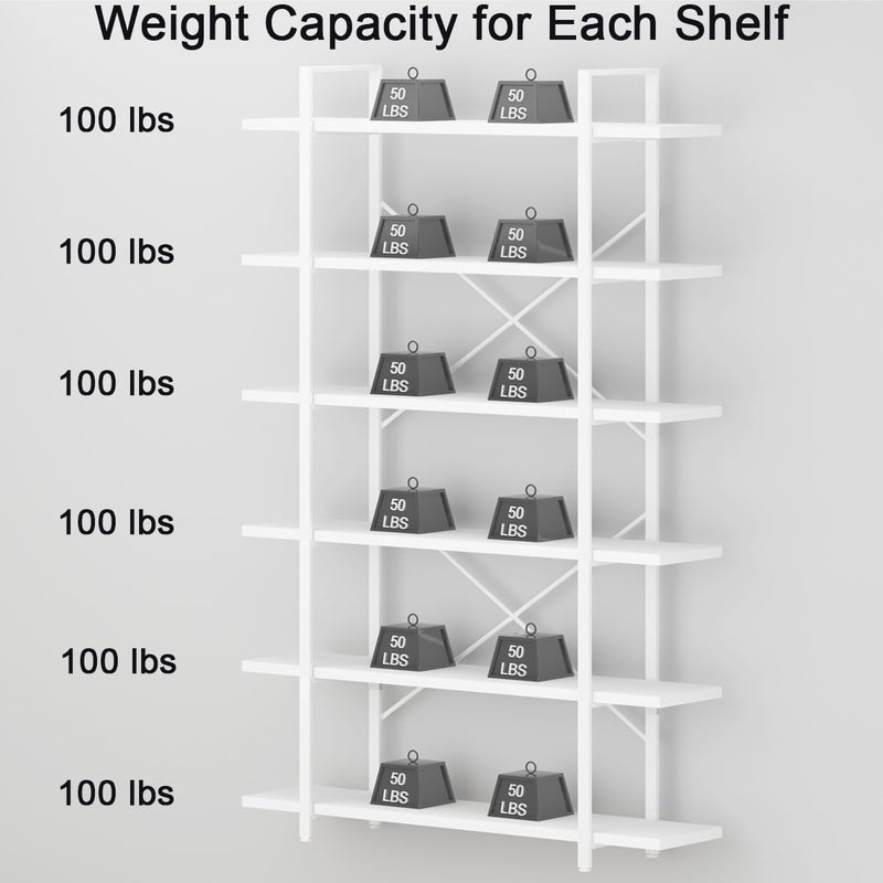 Industrial 4 Tier Bookshelf Modern Metal and Wood