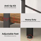 Industrial 4 Tier Bookshelf Modern Metal and Wood