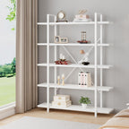 Industrial 4 Tier Bookshelf Modern Metal and Wood