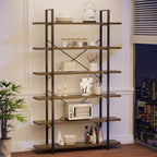 Industrial 4 Tier Bookshelf Modern Metal and Wood