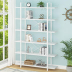 Industrial 4 Tier Bookshelf Modern Metal and Wood
