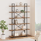 Industrial 4 Tier Bookshelf Modern Metal and Wood