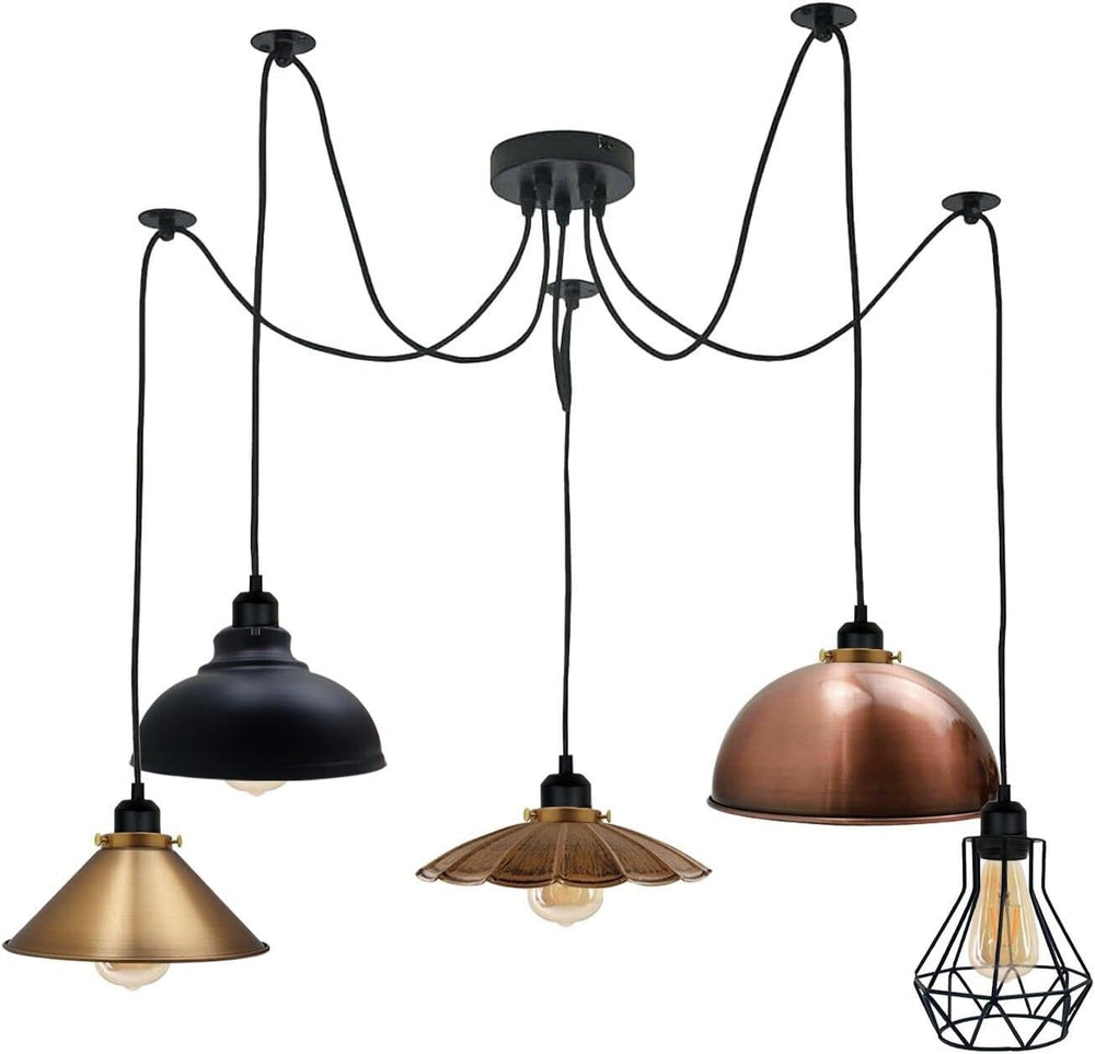 Industrial 5 Heads Diy Spider Pendant Ceiling Light