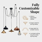Industrial 5 Heads Diy Spider Pendant Ceiling Light