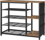 Industrial 5-Tier Shoe Rack with Side Oxford Bag