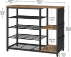 Industrial 5-Tier Shoe Rack with Side Oxford Bag