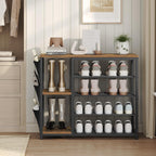 Industrial 5-Tier Shoe Rack with Side Oxford Bag
