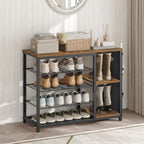 Industrial 5-Tier Shoe Rack with Side Oxford Bag