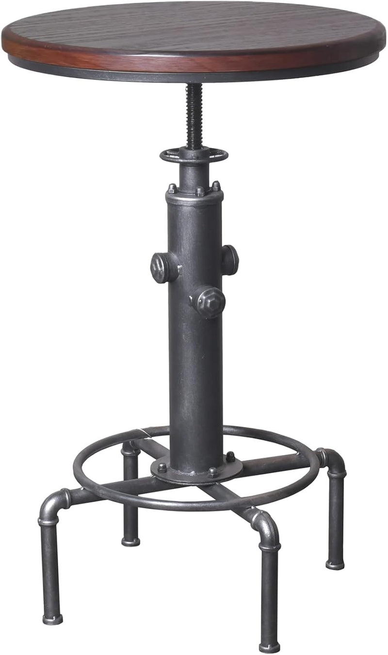Industrial Bar Table 31.5-41.3" Adjustable Pub Kitchen Dining