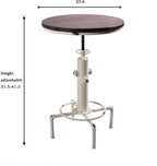 Industrial Bar Table 31.5-41.3" Adjustable Pub Kitchen Dining