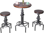 Industrial Bar Table 31.5-41.3" Adjustable Pub Kitchen Dining