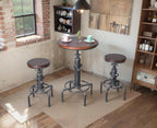 Industrial Bar Table 31.5-41.3" Adjustable Pub Kitchen Dining