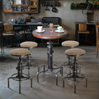 Industrial Bar Table 31.5-41.3" Adjustable Pub Kitchen Dining