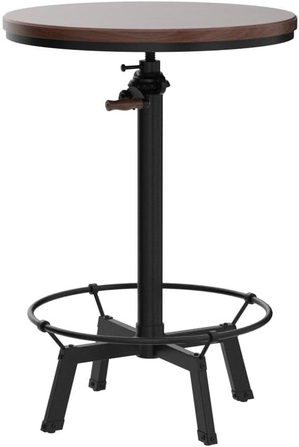 Industrial Bar Table 33.47-39.37inch Height Adjustable Swivel