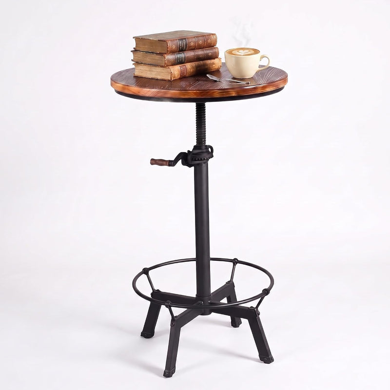 Industrial Bar Table 33.47-39.37inch Height Adjustable Swivel