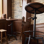 Industrial Bar Table 33.47-39.37inch Height Adjustable Swivel