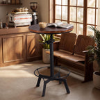 Industrial Bar Table 33.47-39.37inch Height Adjustable Swivel