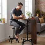 Industrial Bar Table 33.47-39.37inch Height Adjustable Swivel