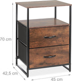 Industrial Bedside Table Hwd: 70 X 45 42.5 (Set of 2)