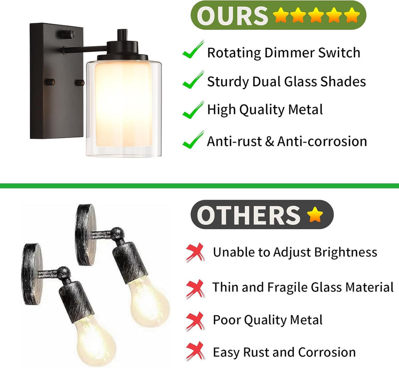 Industrial Bedside Wall Lights (Set of 2)