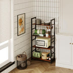 Industrial Bookshelf 4-Tier 24inch Shelving Unit Wood Bookcase