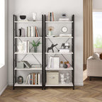 Industrial Bookshelf 4-Tier 24inch Shelving Unit Wood Bookcase