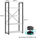 Industrial Bookshelf 5-Tier 24.8" Rustic Shelving Unit Wood
