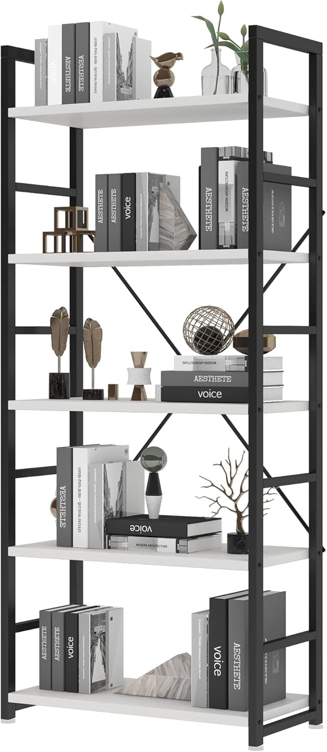 4-Tier Bookshelf 24 Inch Wood Bookcase with Open