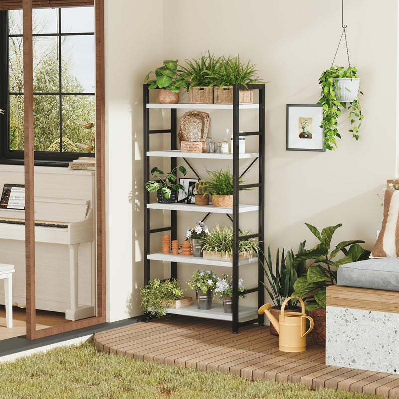 4-Tier Bookshelf 24 Inch Wood Bookcase with Open