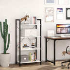 Industrial Bookshelf 5-Tier 24.8" Rustic Shelving Unit Wood