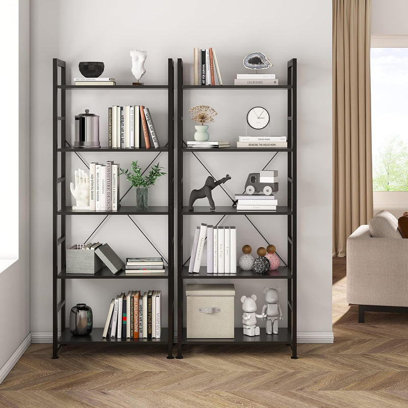 4-Tier Bookshelf 24 Inch Wood Bookcase with Open
