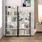 Industrial Bookshelf 5-Tier 24.8" Rustic Shelving Unit Wood