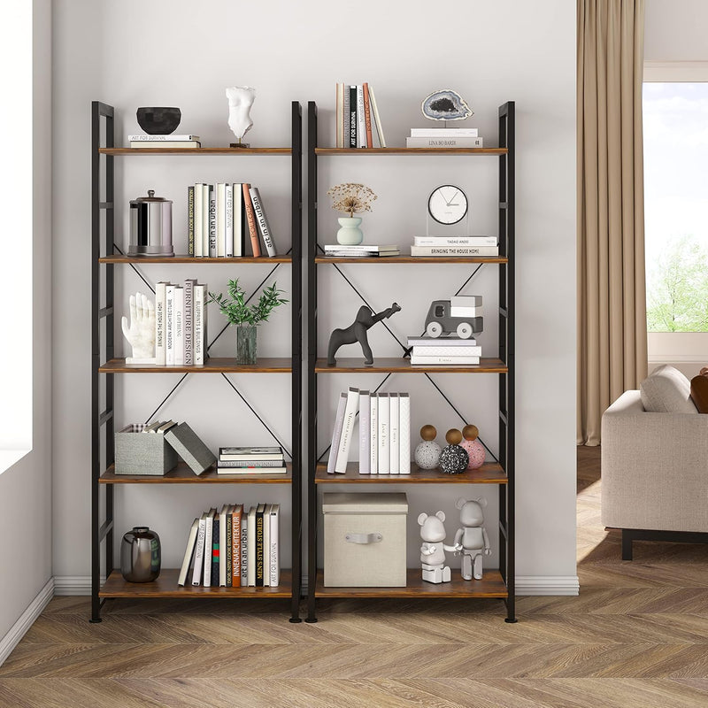 4-Tier Bookshelf 24 Inch Wood Bookcase with Open