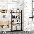 Industrial Bookshelf 5-Tier 24.8" Rustic Shelving Unit Wood
